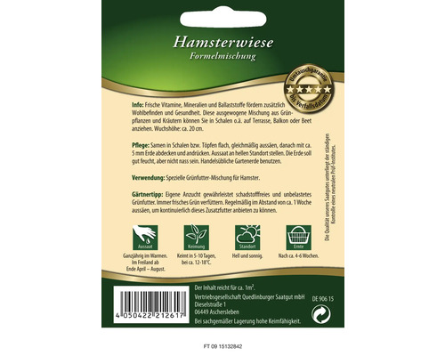Hamsterwiese Futtermischung für Hamster
