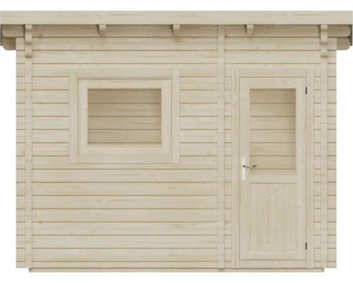 Holzgartenhaus mit Fenster und Tür
