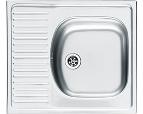 Spülbecken aus Edelstahl mit Abtropffläche