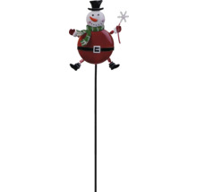 Schneemann Gartenstecker mit Hut und Schal
