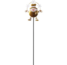 Schneemann-Gartenstecker mit Schneeflocken-Dekoration