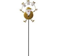 Dekorative Weihnachtsmannfigur mit Geschenken auf einem Stab für den Garten