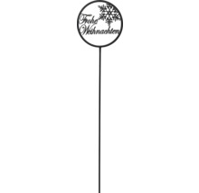 Dekorationstecker mit der Aufschrift Frohe Weihnachten und Schneeflocken