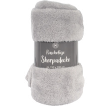 Graue Sherpa-Kuscheldecke, circa 150 mal 200 cm