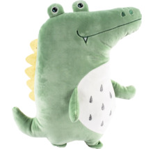 Kuscheltier Krokodil mit gelben Zacken und weißem Bauch