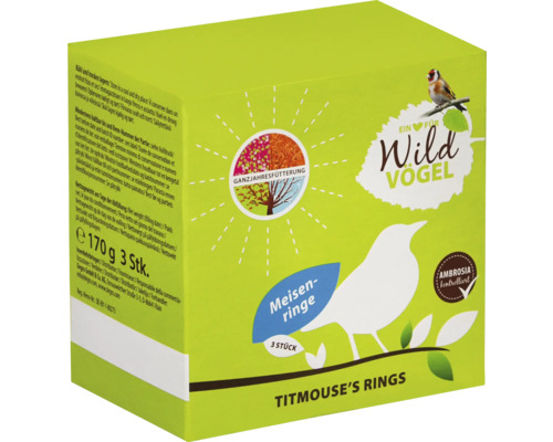 Wildvogelfutter Ein Herz für Wildvögel Meisenringe 3er Pack auch zur Ganzjahresvogelfütterung, Ambrosia kontrolliert Wildvogelfutter Ein Herz für Wildvögel Meisenringe 3er Pack auch zur Ganzjahresvogelfütterung, Ambrosia kontrolliert