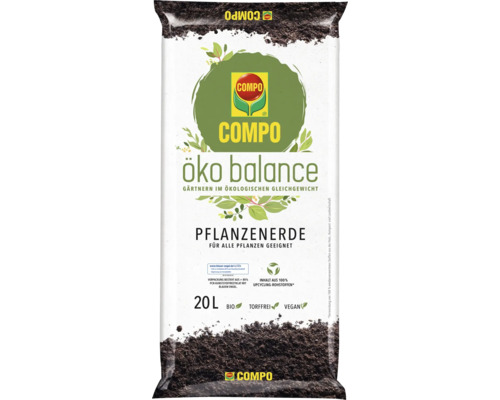 Pflanzerde COMPO öko balance 20 L torffreie, vegane Bio-Universalerde