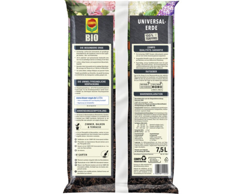 Compo Bio Universalerde, 7,5 Liter, torffrei