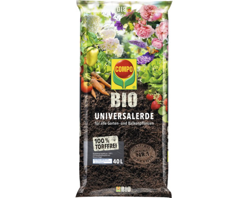 Universalerde COMPO BIO 40 L torffrei Compo Bio Universalerde für Garten- und Balkonpflanzen, 40 Liter, torffrei