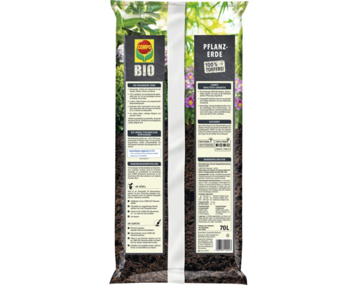 Compo Bio Pflanzerde, 70 Liter, torffreie Bio-Qualität für Garten und Kübel