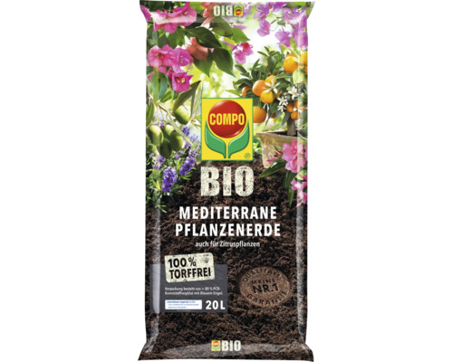 Mediterrane Pflanzenerde COMPO BIO torffrei 20 L