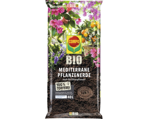 Mediterrane Pflanzenerde COMPO BIO torffrei 40 L