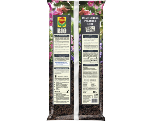 COMPO Mediterranean potting soil, 40 liters, peat-free