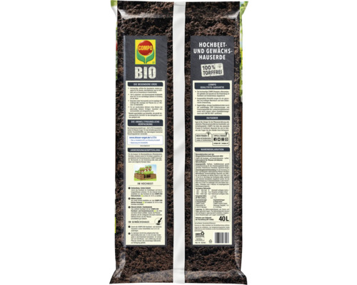 Sack mit Bio Hochbeet- und Gewächshauserde, 40 Liter