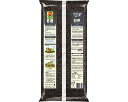 Sack COMPO Gemüse- und Hochbeetmulch, 50 Liter, torffrei