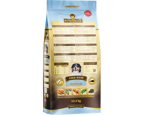 Wolfsblut Cold River Trockenfutter für ausgewachsene Hunde, 12,5 kg Sack.
