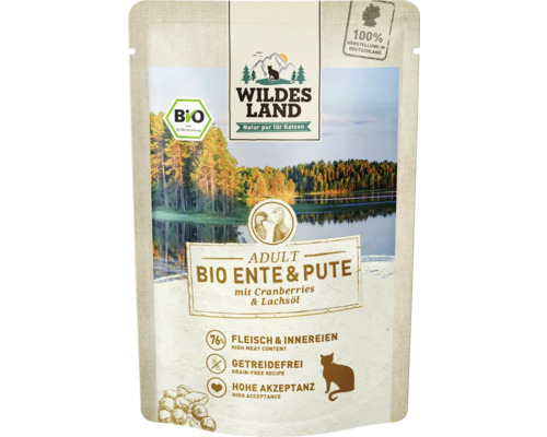 Wildes Land Adult Bio Ente und Pute Katzenfutter