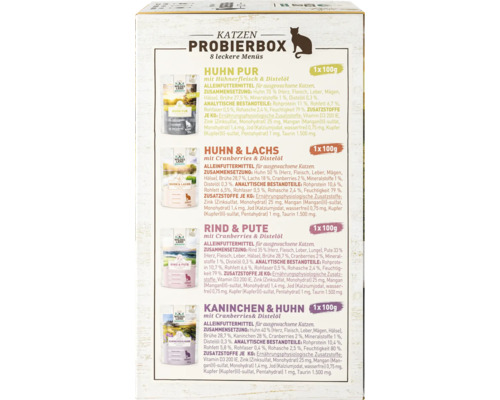 Katzen Probierset mit 8 verschiedenen Menüs