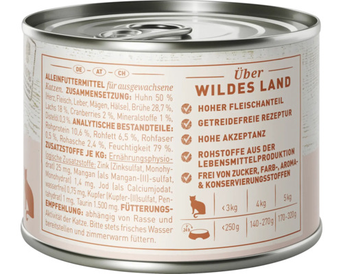 Dose Katzenfutter mit Huhn, Lachs und Cranberries