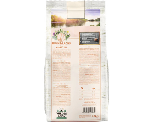 Wildes Land Trockenfutter für Katzen, Huhn und Lachs, 1,2kg Packung