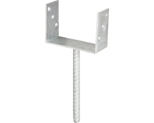U-Pfostenträger mit Betonanker aus Riffelstahl 141 x 104 x 200 mm feuerverzinkt Pfostenträger mit Anker zum Einbetonieren