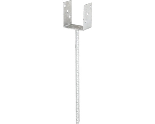 U-Pfostenträger mit Betonanker aus Riffelstahl 91 x 100 x 400 mm feuerverzinkt Pfostenträger zum Einbetonieren