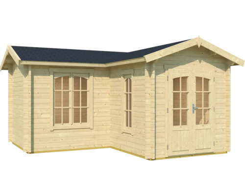 Eck Blockbohlen Gartenhaus mit Fenster und Doppeltür