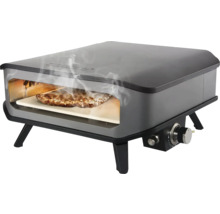 Gas Pizzaofen mit Pizza auf einem Pizzastein