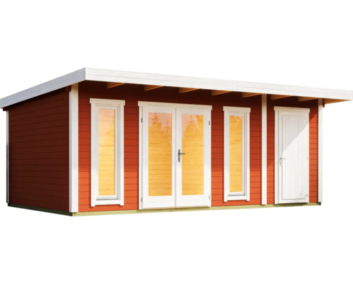 Holzgartenhaus mit Doppeltür und Fenstern