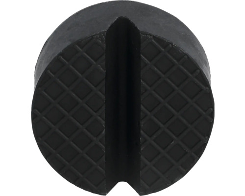 Gummiauflage für Wagenheber, eckig mit Profil und Nut, 65x65x25mm