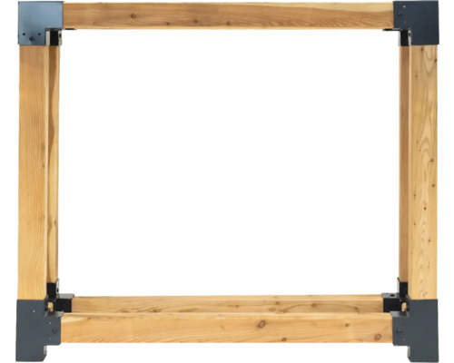 Holzrahmen mit Eckverbindern für den Bau von Gartenstrukturen
