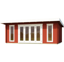 Modernes Gartenhaus mit Flügeltür und Fenstern