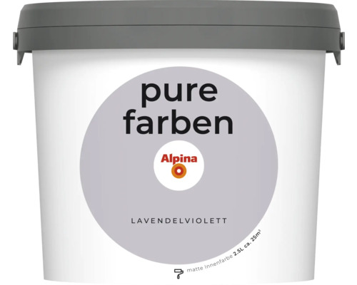 Alpina pure farben Wandfarbe lavendelviolett 2,5 L Eimer mit Alpina Pure Farben Innenfarbe Lavendelviolett, 2,5 Liter