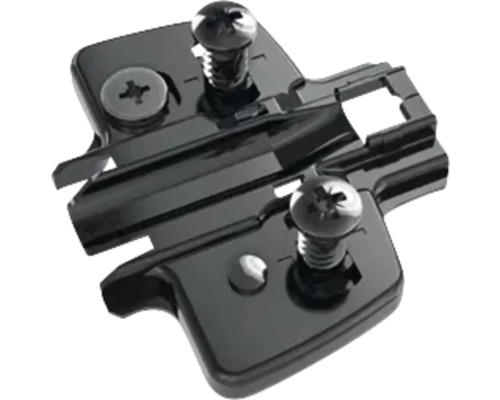 Kreuzmontageplatte für Sensys Topfscharnier schwarz höhenverstellbar Abstand 1,5 mm inkl. Schrauben 50 Stück