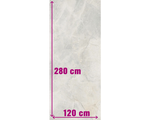 Feinsteinzeug Wand- und Bodenfliese Lido 279,7 x 119,7 cm white poliert