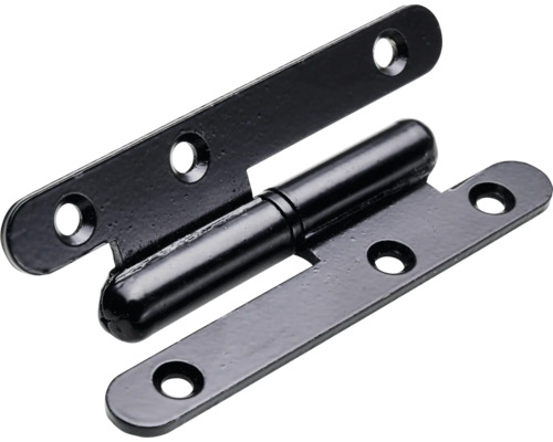 Türband rechts 95 x 45 mm rechts, Stahl schwarz matt Scharnier aus Metall mit Befestigungslöchern