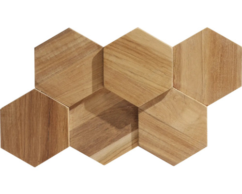 Holzverblender Ultrawood Teak hexagon 26x15cm     