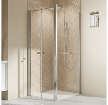Duschtür für Seitenwand mit Pendeltür BREUER Elana 2.0 100 x 200 cm Profil rund silber Klarglas Reversibel Puffergriff-thumb-0