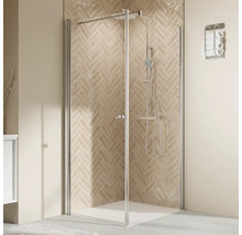 Duschtür für Seitenwand mit Drehtür BREUER Elana 2.0 100 x 200 cm Profil rund chrom Klarglas Türanschlag links-thumb-0