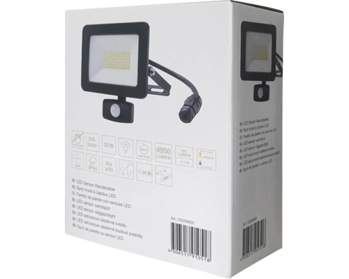 LED-Sensor-Wandstrahler in Produktverpackung