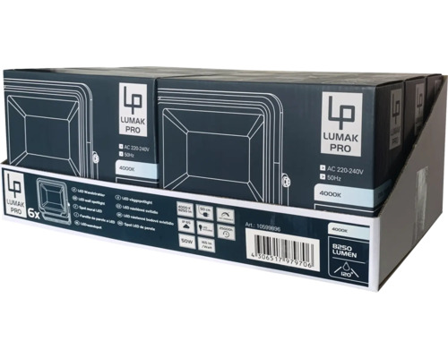 Verpackungseinheit Lumak Pro LED Wandstrahler, 6 Stück