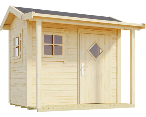 Holzgartenhaus mit Tür und Fenstern