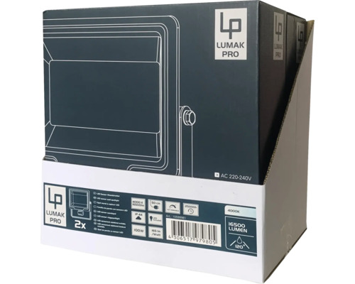 Verpackung von zwei LED-Strahlern Lumak Pro mit 16500 Lumen