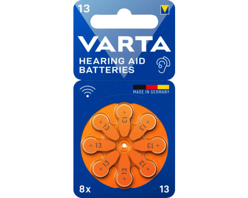 Batterie Varta VARTA Hörgeräte Batterie 13 Zink-Luft 1,45 V 8 Stück Varta Hörgerätebatterien, Größe 13, 8 Stück