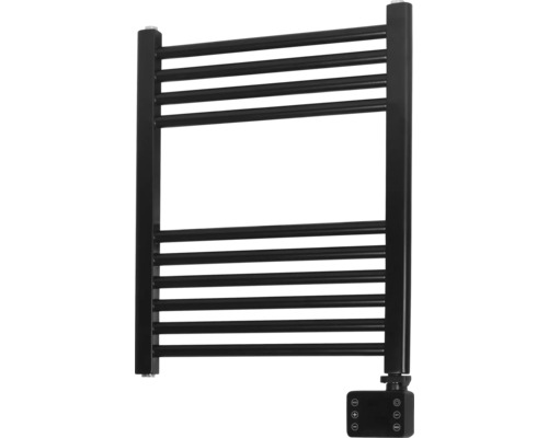 Handtuchwärmer EUROM bathroom radiator 60 x 50 cm 400 W schwarz glänzend Schwarzer elektrischer Handtuchwärmer mit Heizstäben und Bedienelement