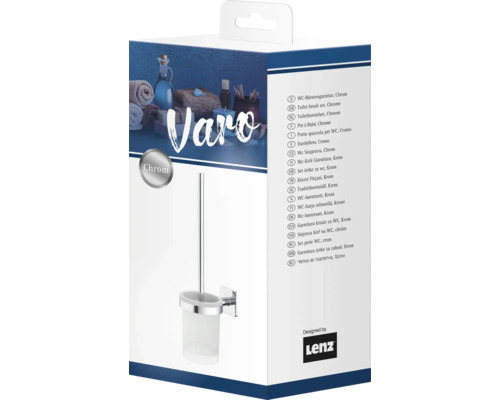 Verpackung einer WC-Garnitur aus Chrom