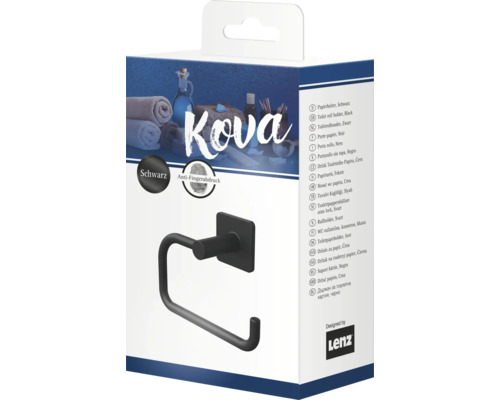 Kova Toilettenpapierhalter, Schwarz, Anti-Fingerabdruck