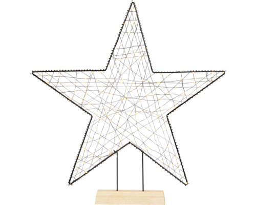 Dekostern mit Beleuchtung auf Holzsockel