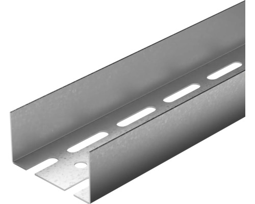 Profilschiene aus Metall mit Aussparungen