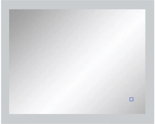 Rechteckiger Badezimmerspiegel mit schmalem Rahmen und einem Sensor